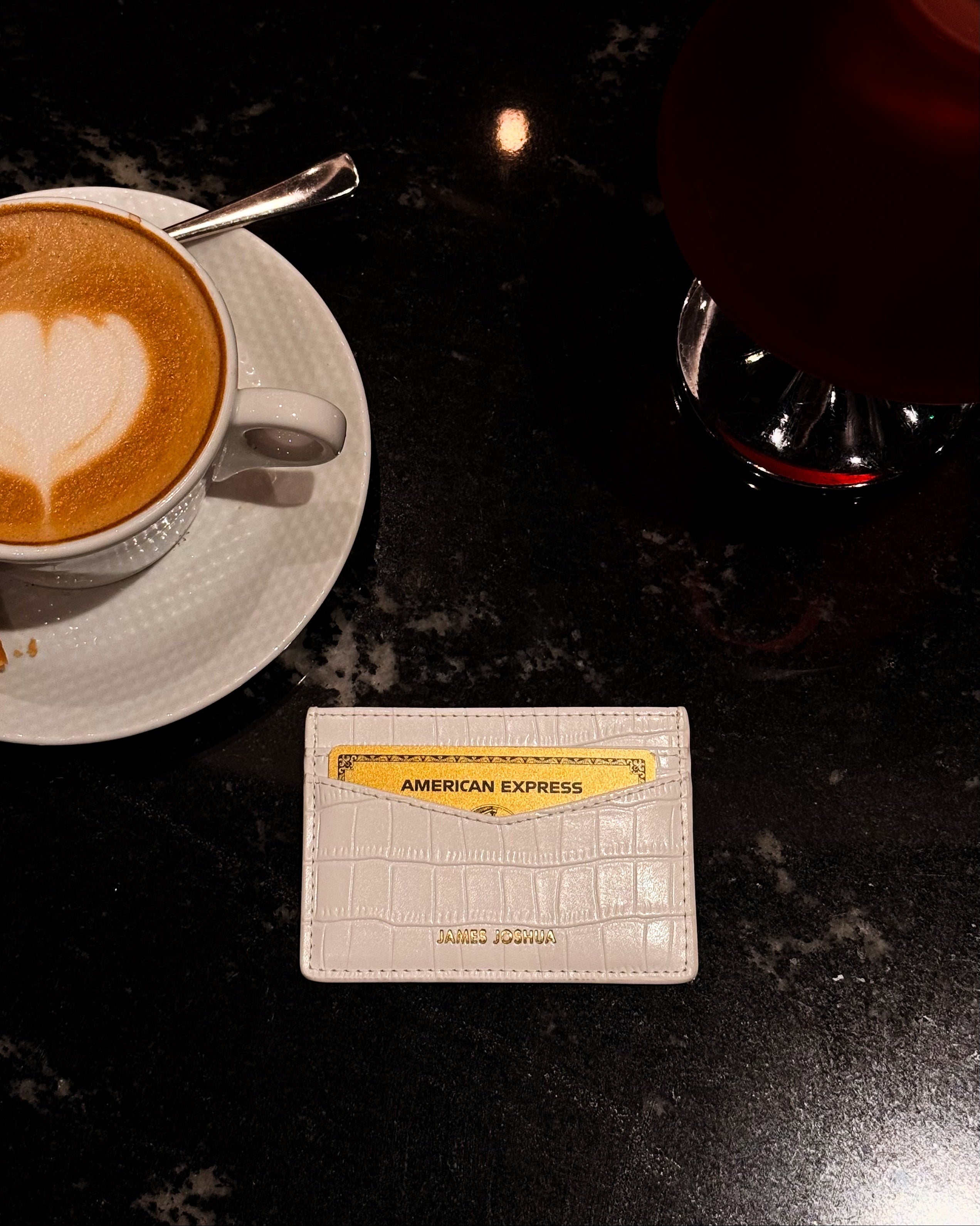 CROC LEATHER CARDHOLDER - ARTIC WHITE