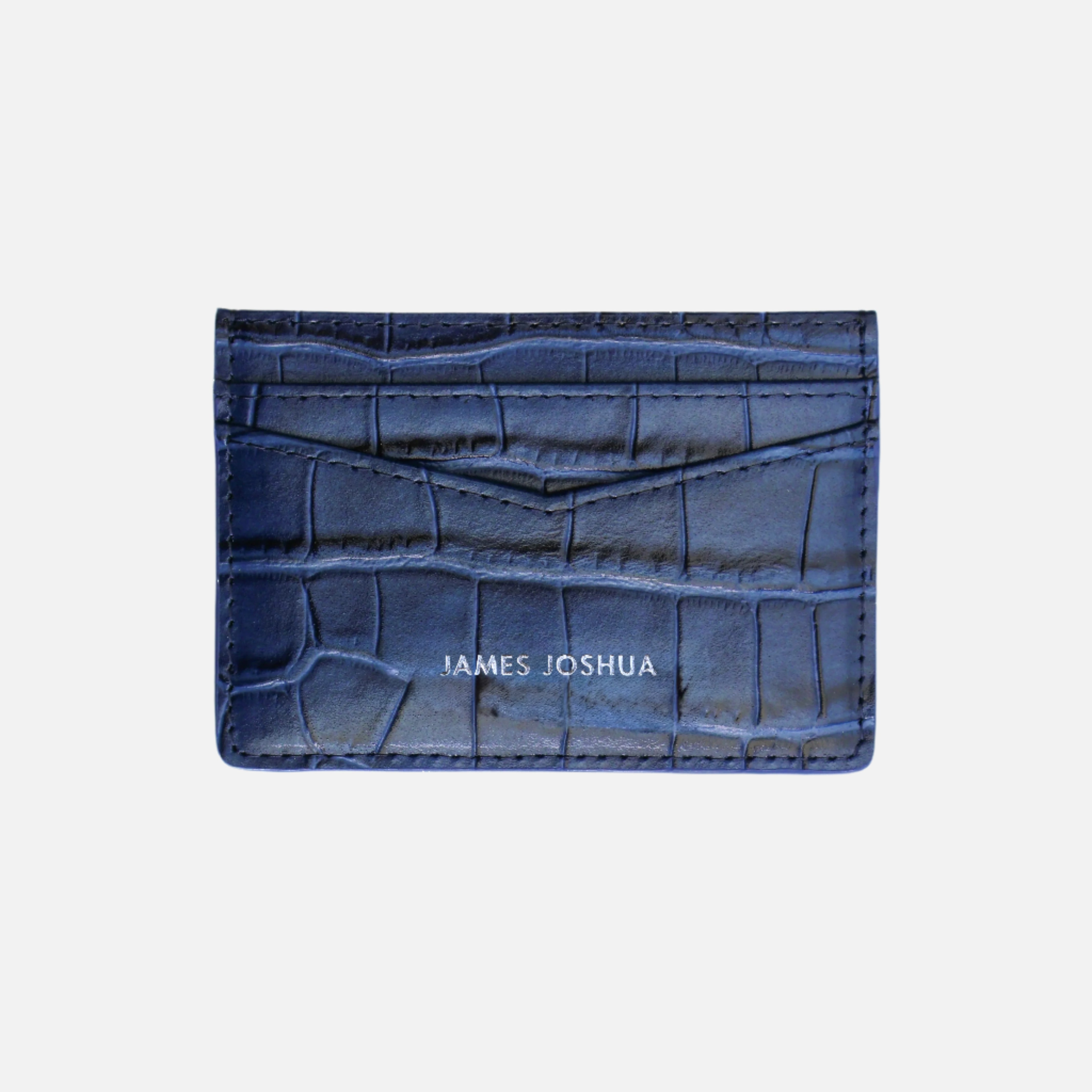 CROC LEATHER CARDHOLDER - ROYAL BLUE