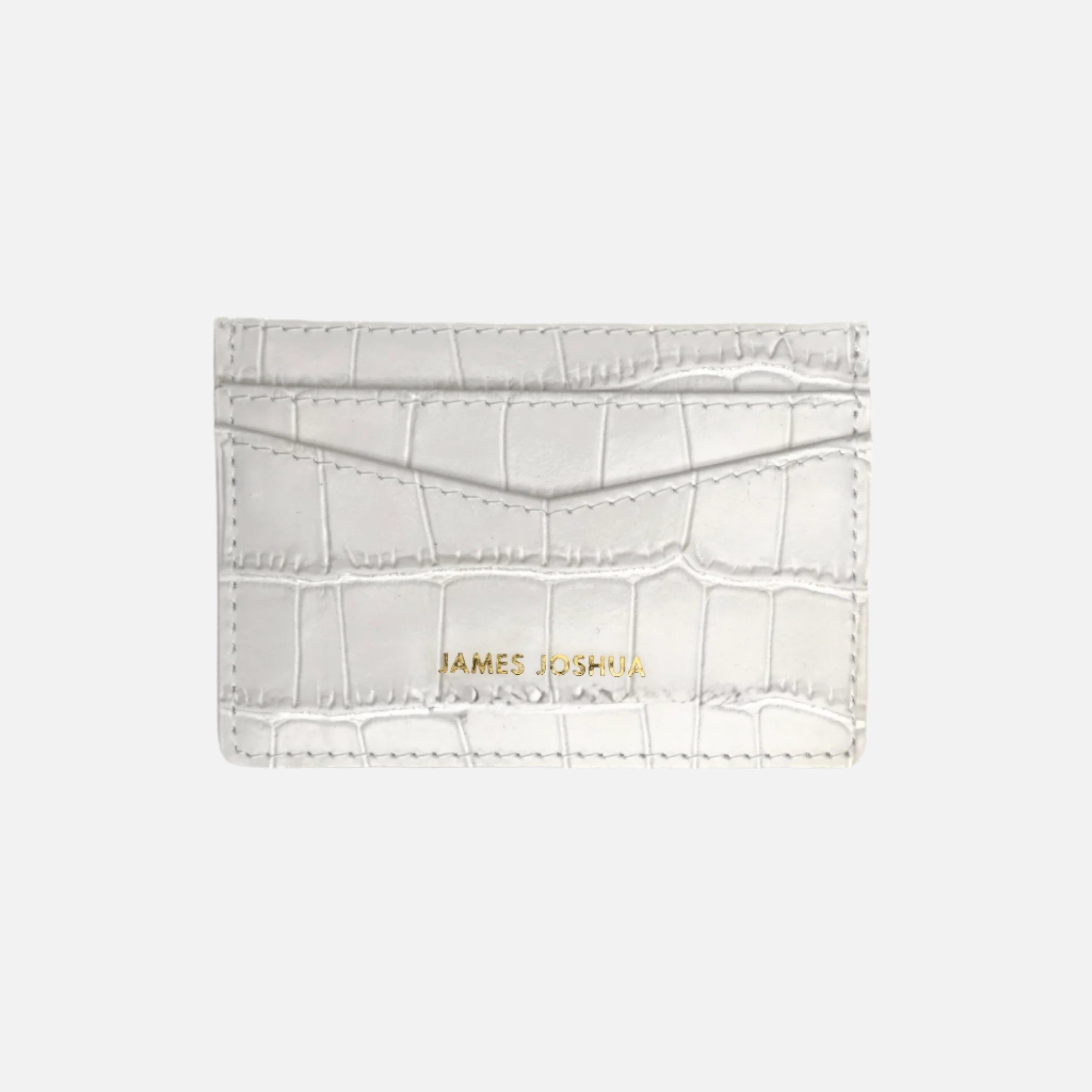 CROC LEATHER CARDHOLDER - ARTIC WHITE